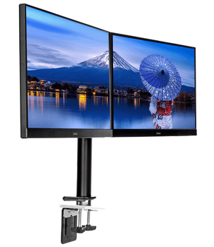IIYAMA FLEXIBLE DESK MOUNT FOR DUAL MONITOR. DESK MOUNT WITH CLAMP. MONITOR SIZE 10~30