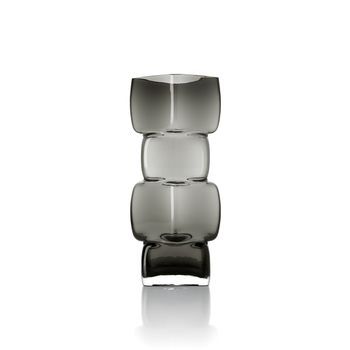 Florero Vidrio Bazar Bizar Cubes Gris Oscuro
