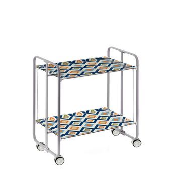 Carrito Auxiliar Plegable Bauhaus Con Ruedas – Armazón Metálico Gris, 2 Niveles, 4 Posiciones Ajustables,,81