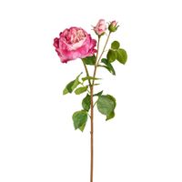 tallo de rosa cerrada artificial rosa y fucsia h80