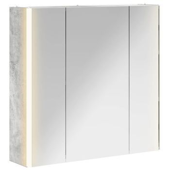 Armario Con Espejo De Baño Gris Concreto 63,5 X 15,5 X 60,5 Cm Vidaxl