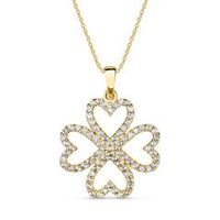 cadena trebol de cuatro hojas en oro 9 quilates