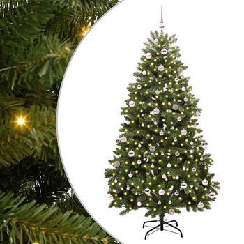 Árbol De Navidad Artificial 240 Cm 300 Led Blanco Cálido Verde Vidaxl