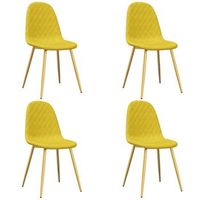 4 uds sillas de comedor  silla de mesa  silla de cocina terciopelo amarillo mostaza