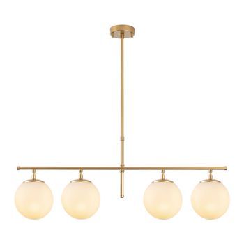 Lámpara De Techo Roe-10780 Oro Brillante Metal Vidrio 81x15x36-76 Cm