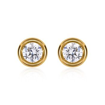 Pendientes de oro amarillo 8 quilates con circonita