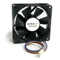 startech ventilador fan para chasis caja de ordenador pc torre - 80x25mm - conector pwn negro