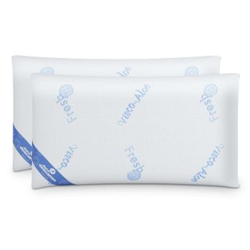 Nalui Almohadas Copos Viscoelástica Gel Fresh Blanco Pack 2 (70x38 cm), Firmeza Media