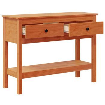 Mesa Consola Marrón Cera 100 X 35 X 75 Cm Madera De Pino Sólido Vidaxl