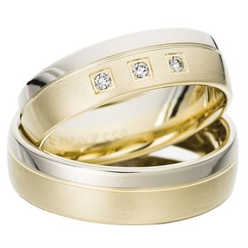 Alianzas oro amarillo y blanco 6mm