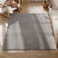 alfombra homcom para salon 160x120 cm pelo largo lavable a maquina antideslizante piel sintetica para salon dormitorio
