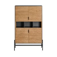 aparador multifuncional con 4 puertas madera negra