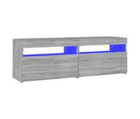 mueble de tv con luces led gris sonoma 120x35x40 cm
