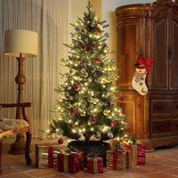 arbol de navidad de plastico acero homcom o114x180 cm verde