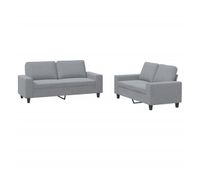 vidaxl juego de sofas 2 piezas tela gris claro