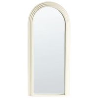 espejo de pared 170 x 80 cm forma de arco marco de madera blanco crema dijon