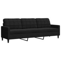 sofa de 3 plazas  sofa de salon  sofa de descanso terciopelo negro 210 cm