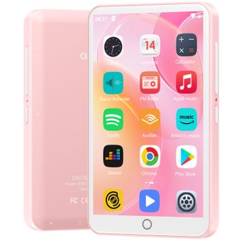 Reproductor MP3 de 80 GB (16 GB + 64 GB) Android 9.0 con Bluetooth y WiFi, pantalla de 4.0 pulgadas con altavoces, radio FM, libros electrónicos, capacidad de hasta 512 GB