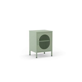 Mesita De Noche Dora Con Puerta Y Diseño Moderno Funcional