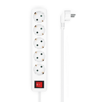 aisens base multiple 5 tomas con interruptor con cable 315mm2 blanco 14 m