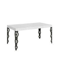 mesa extensible 90x140244 cm karamay premium estructura fresno blanco antracita