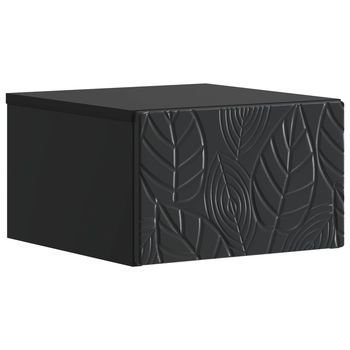 Mesa Lateral De Pared - Mueble Para Salón O Dormitorio - Madera De Ingeniería - Negro (34.5x33x20cm)