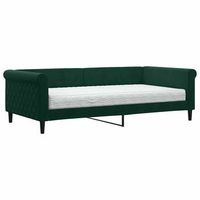 sofa cama con colchon terciopelo verde oscuro 100x200 cm vidaxl