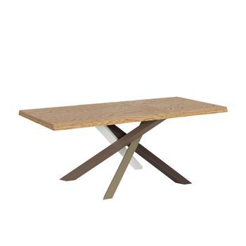 Mesa Extensible 90x200/300 Cm Versalux Patas Roble Descortezado 4/c