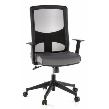 Silla De Oficina, Ergonómica Para Ordenador Lavita Tela / Tejido De Malla Negro/gris