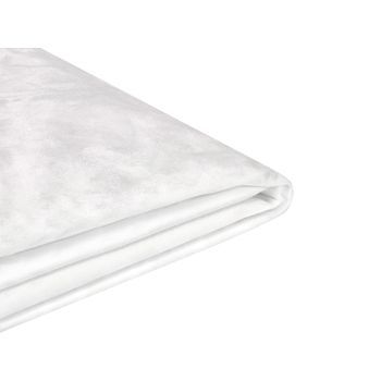 Funda Reemplazable En Terciopelo Blanco Para Cama 160 X 200 Cm Desmontable Lavable Fitou