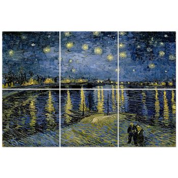 Panel Multiple Noche Estrellada Sobre El Ródano, Van Gogh cm. 100x150