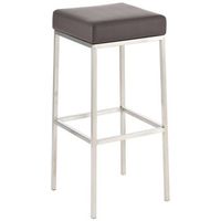 taburete de bar funda de polipiel montreal simil cuero marron 37x37x85 cm clp