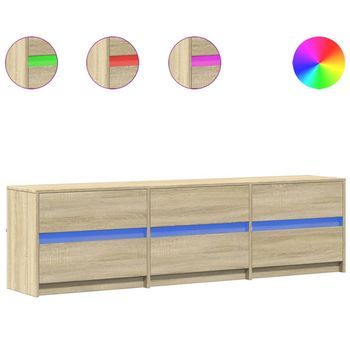Mueble De Tv Led Madera De Ingeniería Roble Sonoma 180x34x50 Cm Vidaxl
