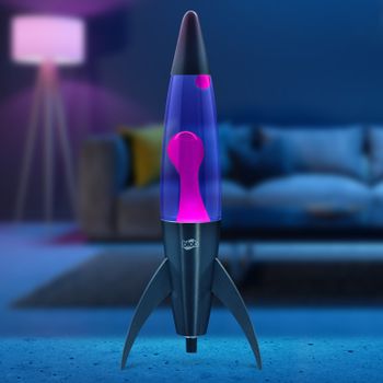 Blob Lamp 17" Rocket - Black Base, Pink Wax, Purple Liquid
