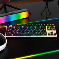 krom kernel pro - teclado gaming mecanico rgb 18 efectos bluetooth 53 24 ghz y usb formato tkl switches intercambiables cubierta extraible layout espanol color negro o blanco