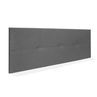 cabecero de lino natural con botones 145x50cm camas 135140 - gris oscuro
