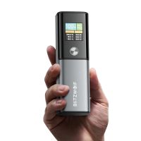 blitzwolf bw-p23 100w 14000mah banco de energia de pantalla inteligente bateria externa con 1 entrada y 2 salidas soport