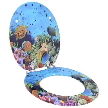 Asiento De Inodoro De Cierre Suave Azul Mar Profundo 44 X 38 Cm Vidaxl