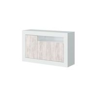 aparador de 3 puertas y 1 estante versatil 144 cm baltik blanco artik blanco mate r blanco velho 144 x 87 x 42 cm