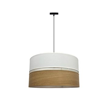 Lámpara de techo, madera clara y blanco, 1 luz