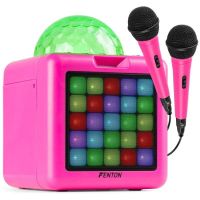 altavoces fenton karaoke bluetooth 15w con 2 microfonos y luces led