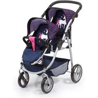 bayer design- silla gemelar de munecas jogger azulrosa 26554aa