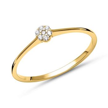 Anillo de mujer de oro de 9 quilates con circonita cúbica