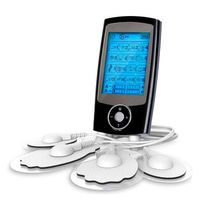 ems electroestimulador muscular mhd-16ab portatil 16 modos 20 intensidades 2 canales duales tamano compacto bateria recargable 5x1x95 cm color negro