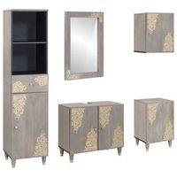 juego de muebles de bano 5 uds gris 62 x 33 x 58 cm vidaxl