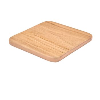 Posavasos de madera de teca beige 10x10x0,8 cm