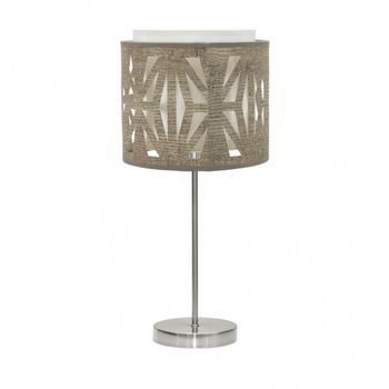 Sobremesa katerina 1xe14 niquel/madera gris 42x17x17 cm