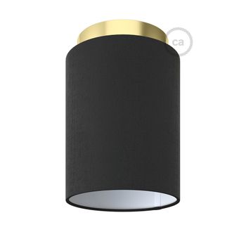 Aplique de pared con pantalla negra y detalles en latón
