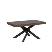 mesa extensible 90x160420 cm nogal patas antracita
