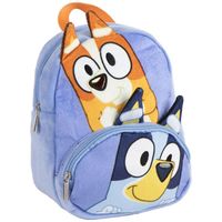 dessins animes mochila mochila guarderia de peluche con bolsillo azul para nino